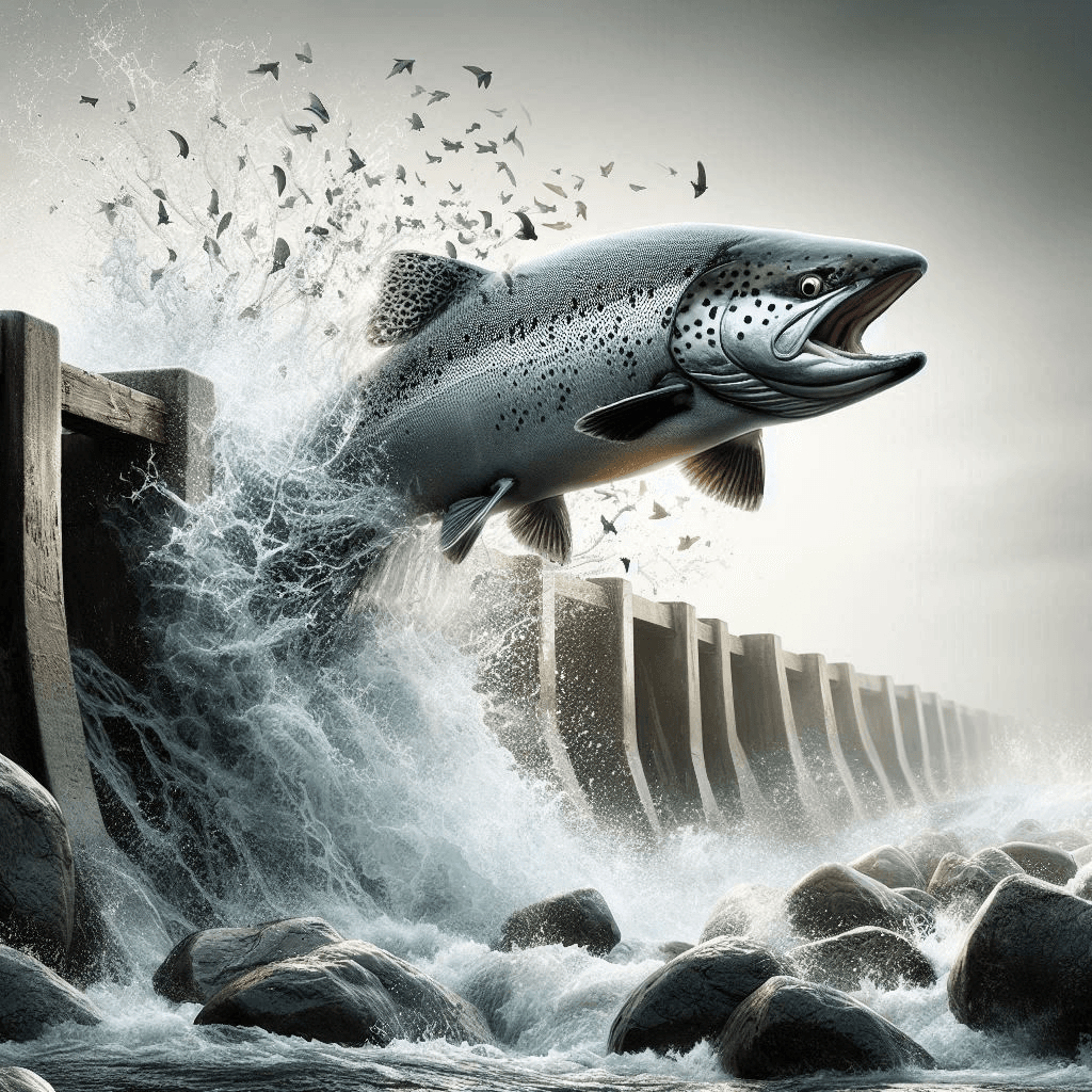 Salmon Breaking Dams